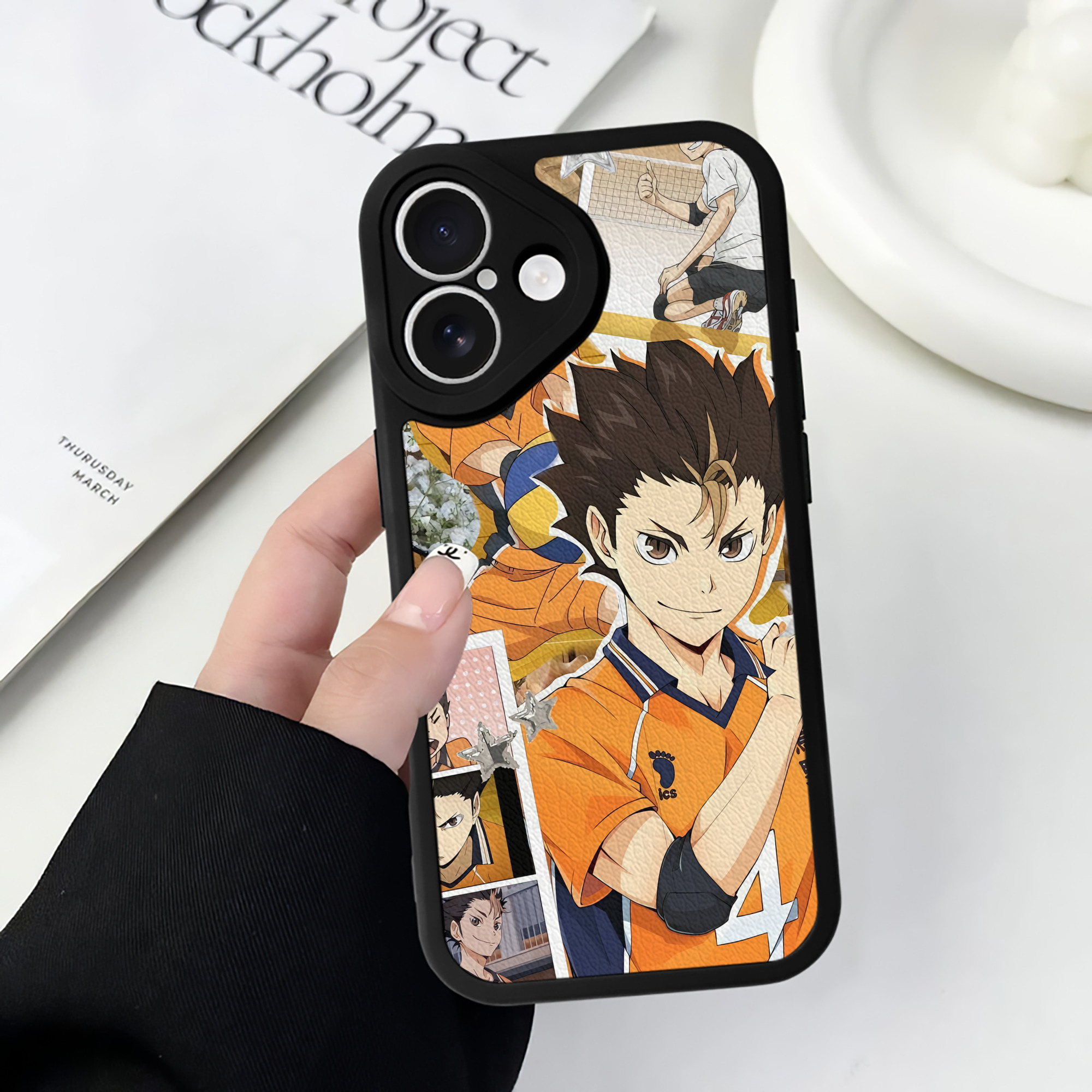 （画像用） ハイキュー!! Haikyu!! 【iPhone 16シリーズ対応】シリコンスマホケース（レザー調） 材質：シリコン